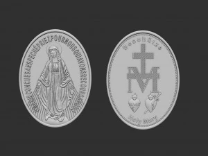Virgen Milagrosa Miraculous Medal 3D Print Model