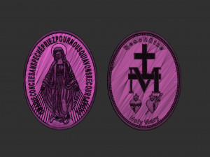 Virgen Milagrosa Miraculous Medal 3D 프린트 모델