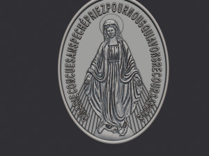 Virgen Milagrosa Miraculous Medal 3D 프린트 모델