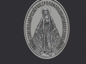 Virgen Milagrosa Miraculous Medal 3D Print Model