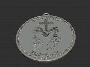 Virgen Milagrosa Miraculous Medal 3D 프린트 모델