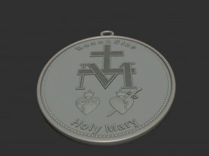 Virgen Milagrosa Miraculous Medal 3D Print Model