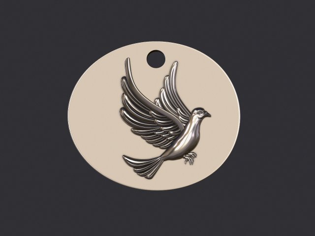 Dove Pendant 3D Baskı Modeli .c4d .max .obj .3ds .fbx .stl .blend 