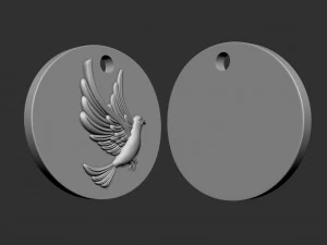 Dove Pendant 3D Print Model