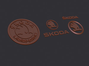 Skoda Logo Set 3D Print Model