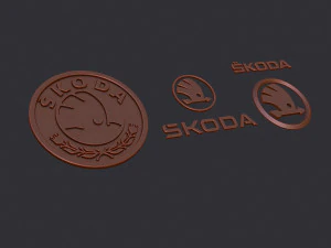 Skoda Logo Set 3D Print Model