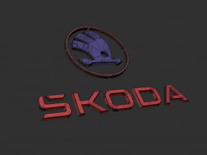 Skoda Logo Set 3D Print Model