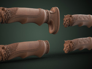 Lion Head Knife Handle Modelo de Impressão 3D
