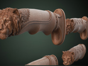 Lion Head Knife Handle Modelo de Impressão 3D