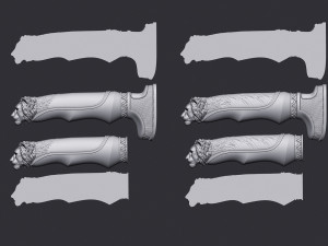 Lion Head Knife Handle Modelo de Impressão 3D
