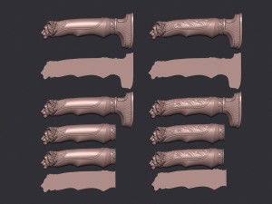 Lion Head Knife Handle Modelo de Impressão 3D