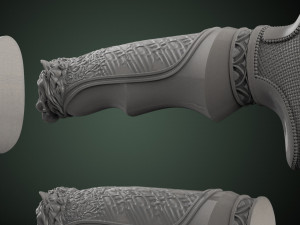 Lion Head Knife Handle Modelo de Impressão 3D