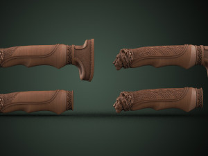 Lion Head Knife Handle Modelo de Impressão 3D