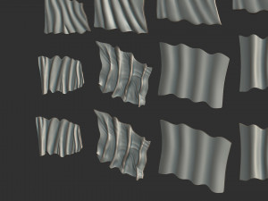 Wavy Flags Set 3D Принт Модель