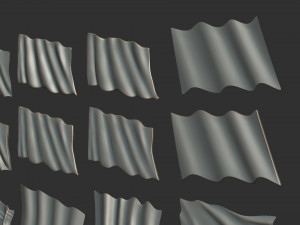 Wavy Flags Set 3D Принт Модель