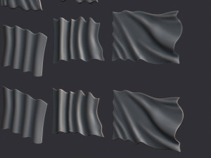 Wavy Flags Set 3D Принт Модель