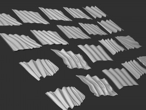 Wavy Flags Set 3D Принт Модель