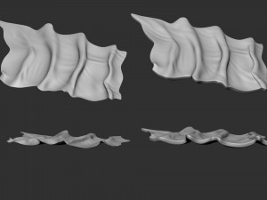 Wavy Flags Set 3D Принт Модель