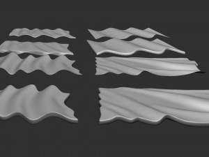 Wavy Flags Set 3D Принт Модель