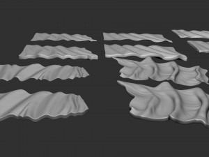 Wavy Flags Set 3D Принт Модель