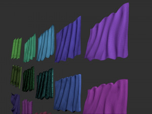 Wavy Flags Set 3D Принт Модель