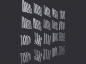 Wavy Flags Set 3D Принт Модель