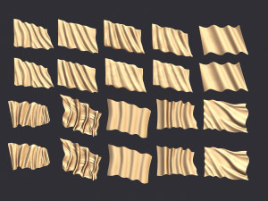 Wavy Flags Set 3D Принт Модель