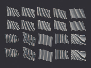 Wavy Flags Set Modèles 3D en vedette