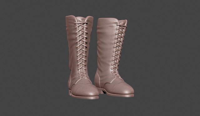 Leather Boots 3Dプリントモデル .c4d .max .obj .3ds .fbx .stl .blend 
