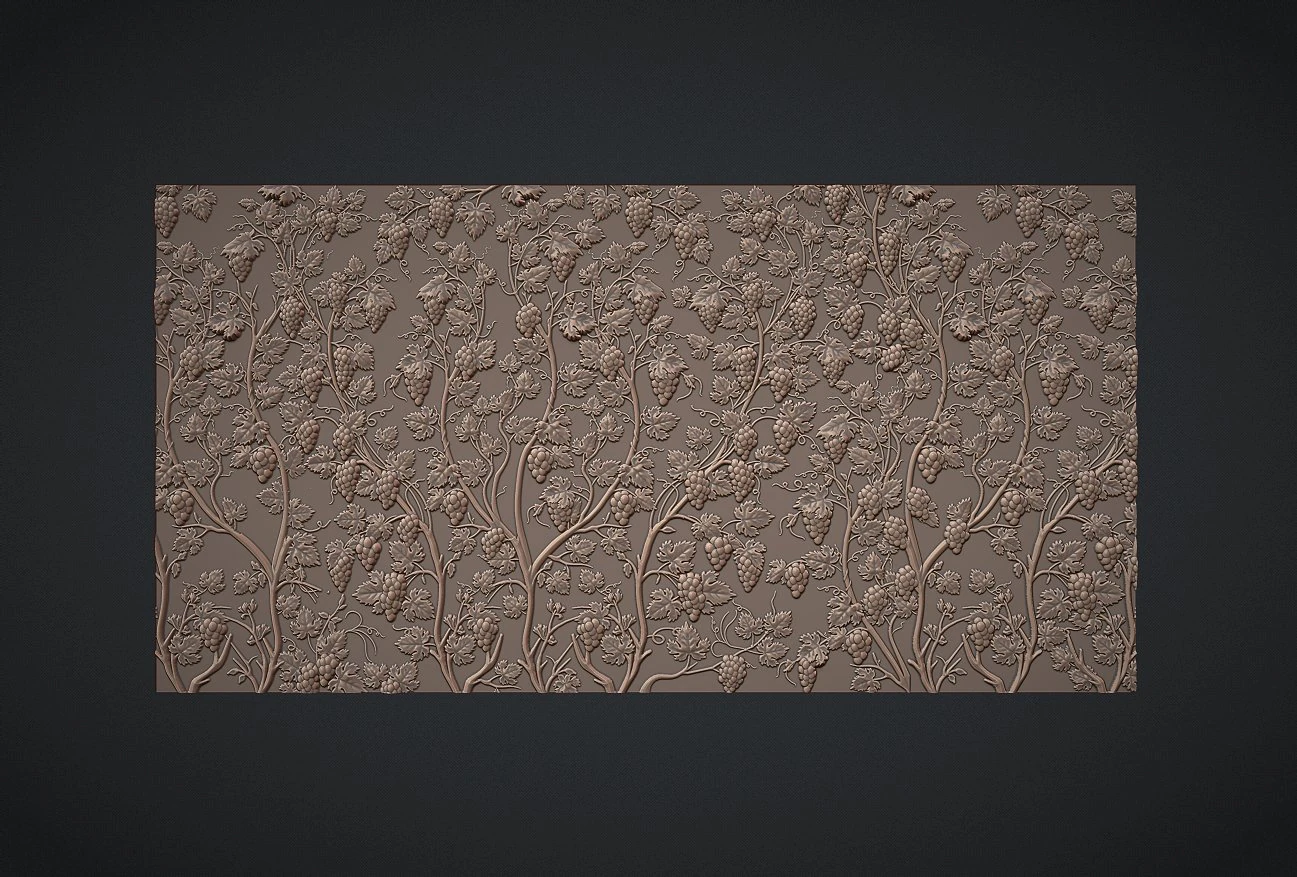 Grape Bunch Wall Decor 3D Print Model .c4d .max .obj .3ds .fbx .stl .blend