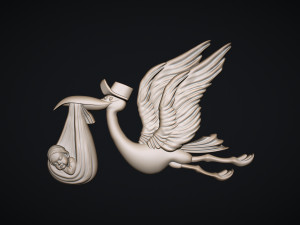 Stork delivering baby Model Cetak 3D