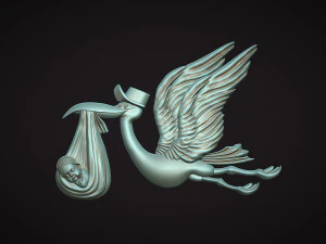 Stork delivering baby 3D Print Model