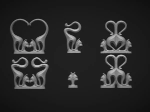 Conjunto de estatuetas de gato Modelo de Impressão 3D