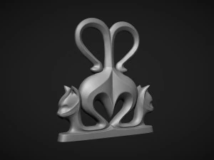 Conjunto de estatuetas de gato Modelo de Impressão 3D