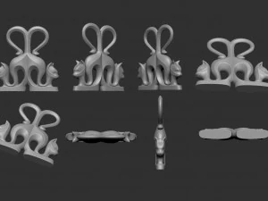 Conjunto de estatuetas de gato Modelo de Impressão 3D