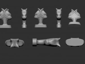 Conjunto de estatuetas de gato Modelo de Impressão 3D