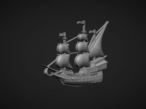 Sailing ship bas relief 3D Print Model