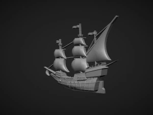 Sailing ship bas relief 3D Print Model