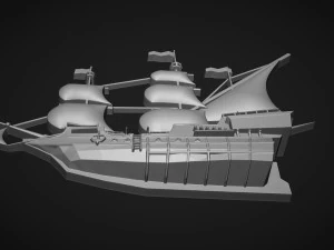 Sailing ship bas relief 3D Print Model
