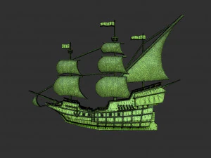 Sailing ship bas relief 3D Print Model
