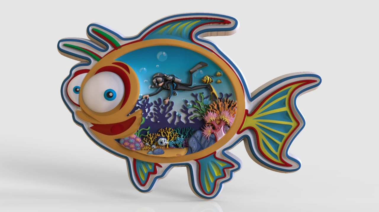 Fish underwater souvenir 3D Print Model .c4d .max .obj .3ds .fbx .stl .blend 
