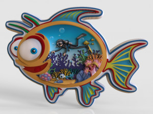 Fish underwater souvenir 3Dプリントモデル