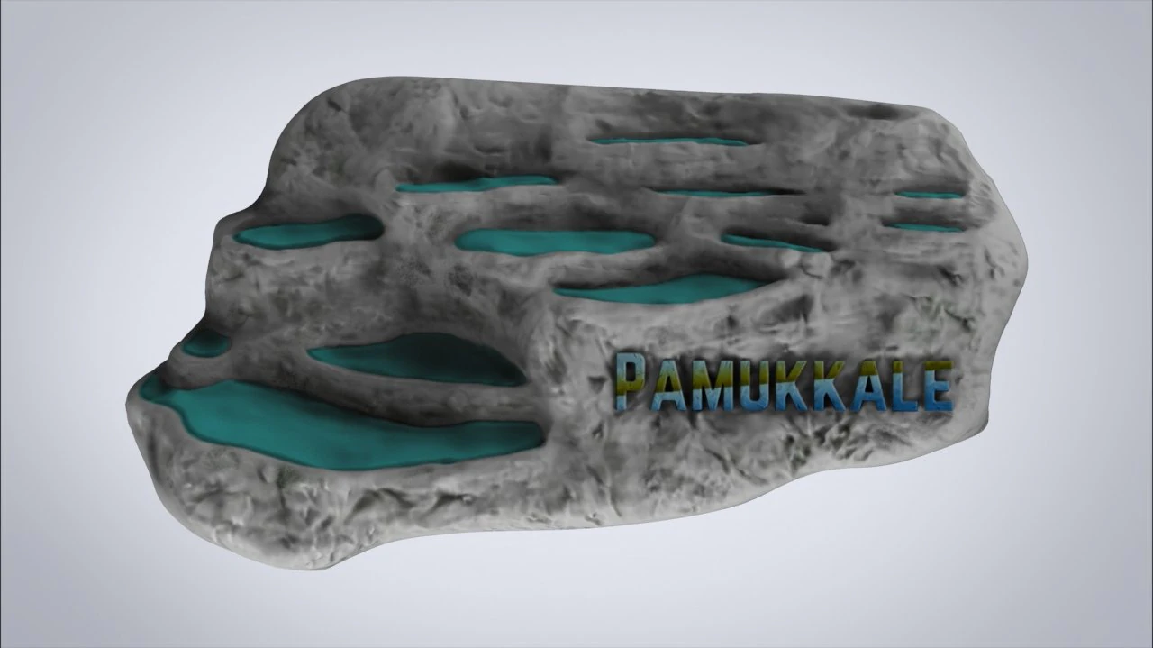 Pamukkale Turkiye Souvenir Bas Relief 3D Print Model .c4d .max .obj .3ds .fbx .stl .blend 