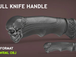 Skull Knife Handle 3D Print Model