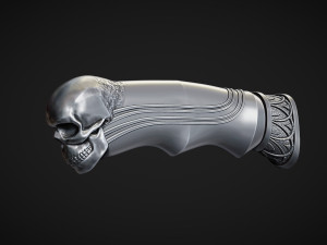 Skull Knife Handle Modelo de Impressão 3D