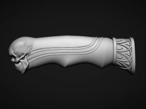 Skull Knife Handle 3D Print Model