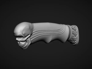 Skull Knife Handle 3D Print Model