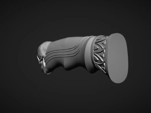 Skull Knife Handle 3D Print Model