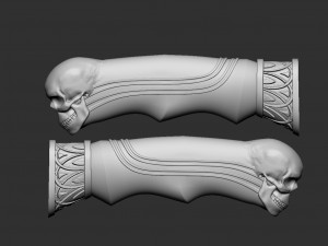 Skull Knife Handle Modelo de Impressão 3D
