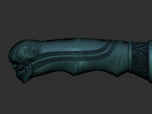 Skull Knife Handle Modelo de Impressão 3D